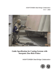 S8.1, Guide Specification for Coatings with Inorganic Zinc