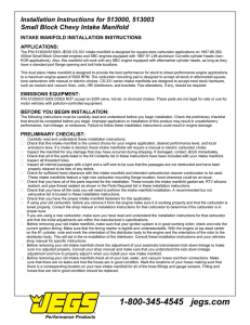 Installation Instructions for SB-Chevy Intake Manifold