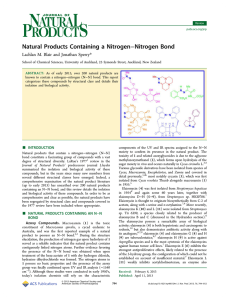 Natural Products Containing a NitrogenNitrogen Bond