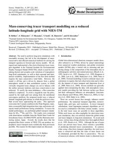 Mass-conserving tracer transport modelling on a reduced latitude