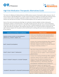 High Risk Medication Therapeutic Alternatives Guide