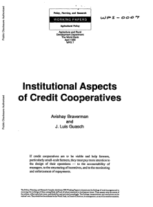 Institutional Aspects of Credit Cooperatives