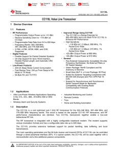 CC110L Value Line Transceiver (Rev. B)