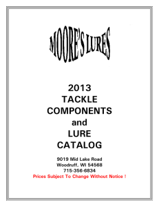 2013 TACKLE COMPONENTS and LURE CATALOG