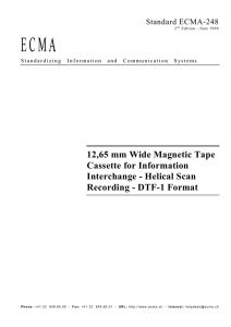 12,65 mm Wide Magnetic Tape Cassette for Information