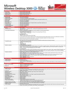 Version Information Product Name Microsoft® Wireless