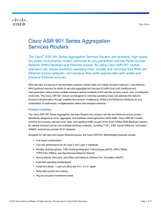 Cisco ASR 901 Series Aggregation Services Routers Data Sheet