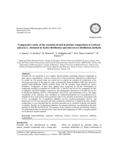 Comparative study of the essential oil and hydrolate composition of