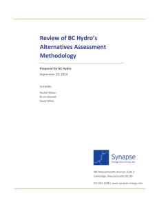 Review of BC Hydro`s Alternatives Assessment Methodology