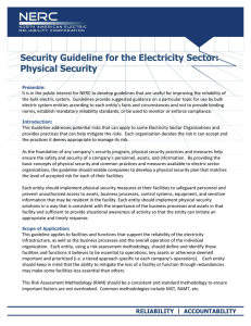 Security Guideline for the Electricity Sector: Physical Security