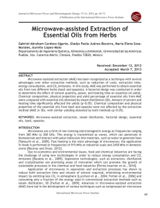 Microwave-assisted Extraction of Essential Oils from Herbs