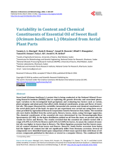 Variability in Content and Chemical Constituents of Essential Oil of