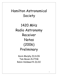 1420 MHz Radio Astronomy Receiver Notes (2006)