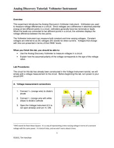 Analog Discovery Tutorial: Voltmeter Instrument