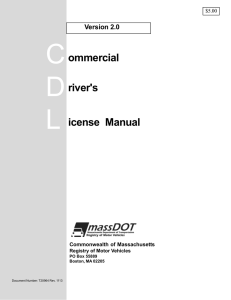 Commercial Driver`s L icense Manual