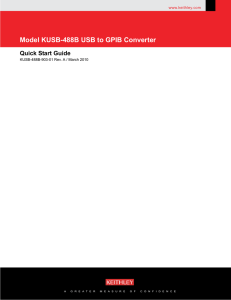 Model KUSB-488B USB to GPIB Converter Quick Start Guide