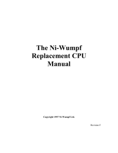 The Ni-Wumpf Replacement CPU Manual