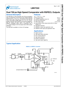 LMH7322 Dual 700 ps High Speed Comparator with