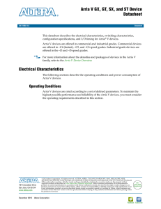 Arria V Device Datasheet