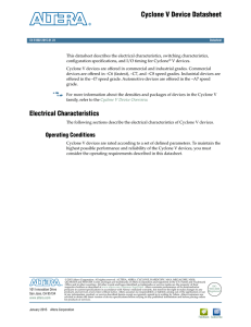 Cyclone V Device Datasheet