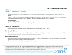 Cyclone V Device Datasheet