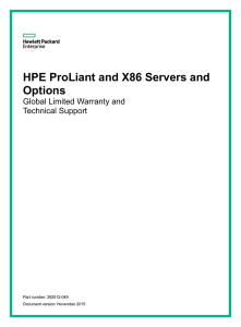 HPE ProLiant and X86 Servers and Options Global Limited Warranty