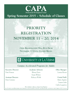priority registration november 11 – 20, 2014