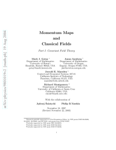 Momentum Maps and Classical Relativistic Fields. Part I: Covariant
