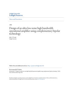 Design of an ultra low noise high bandwidth operational amplifier