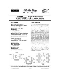 High Performance AUDIO OPERATIONAL AMPLIFIERS OPA134
