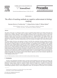 The effect of teaching methods on cognitive achievement in biology