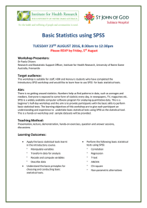 Basic Statistics using SPSS - The University of Notre Dame Australia