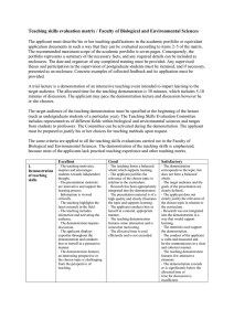 Criteria for the assessment of teaching skills