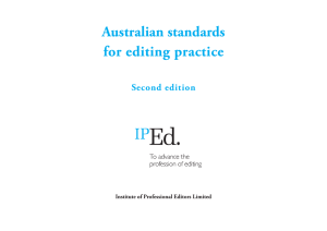 Australian standards for editing practice
