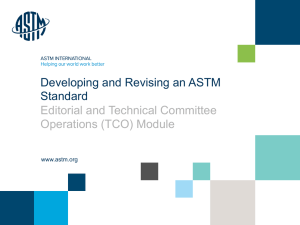 Developing and Revising an ASTM Standard Editorial and