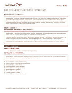 Specification Form - Lamin-Art