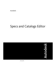 Specs and Catalogs Editor
