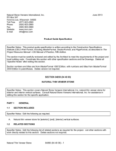 Product Guide Specification - Natural Stone Veneers International