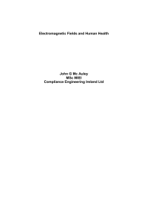 Paper - `Electromagnetic Fields and Human Health`