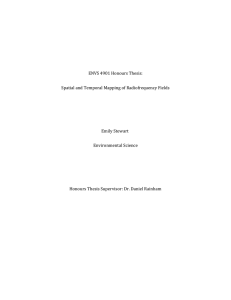 ENVS 4901 Honours Thesis: Spatial and Temporal Mapping of