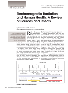 Electromagnetic Radiation and Human Health: A Review of Sources