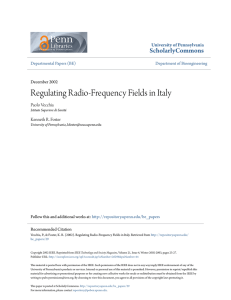 Regulating Radio-Frequency Fields in Italy
