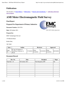 AMI Meter Electromagnetic Field Survey