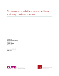Electromagnetic radiation exposure to library staff using check