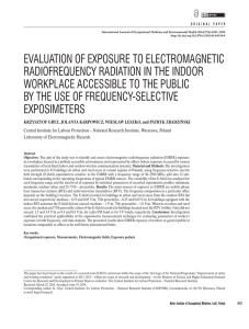 EVALUATION OF EXPOSURE TO ELECTROMAGNETIC