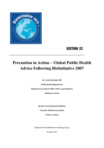 Precaution in Action - BioInitiative Report