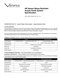 AR Veneer Abuse Resistant Acrylic Finish System Specification