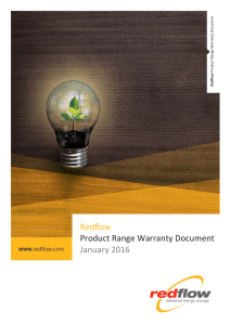 Redflow Product Range Warranty Document January 2016