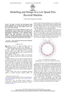 Modelling and Design of a Low Speed Flux Reversal Machine