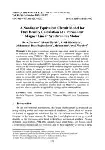 A Nonlinear Equivalent Circuit Model for Flux Density Calculation of